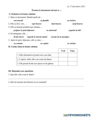 Compreshension orale