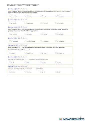 Revision 1st term test1