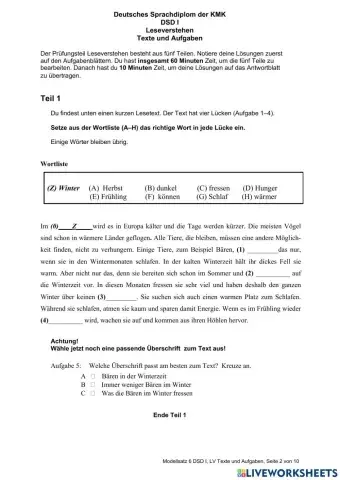 Dsd i modelsatz 6 leseverstehen