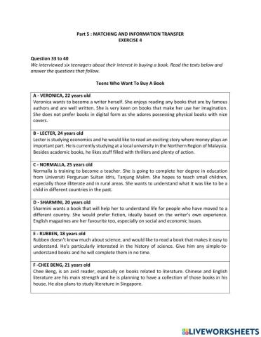 Information Transfer (Exercise 4)