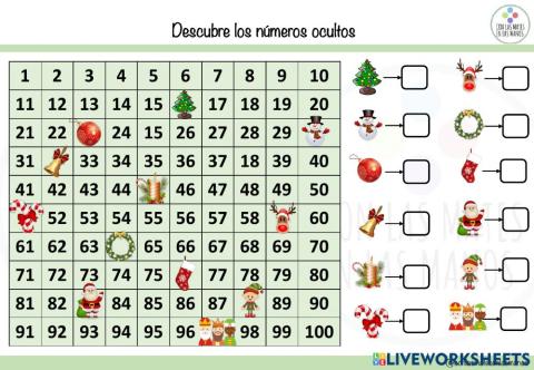 Números escondidos Navidad