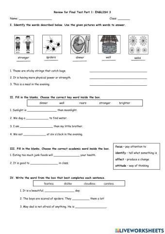 Reading: review for final test 1