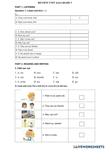 Review Unit 4,5,6 Grade 3