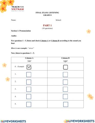 G8 End term listening test