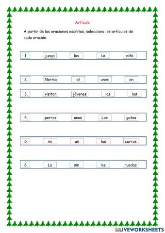 Artículo y sustantivo