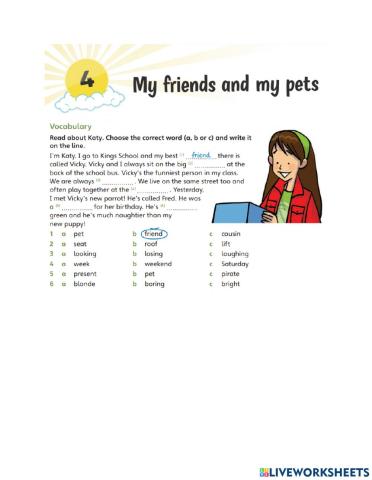 Unit 4: My friends and my pets