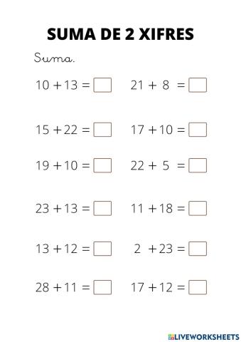 Suma 2 xifres