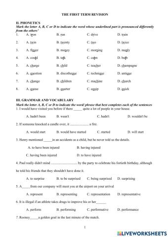 The first term revision