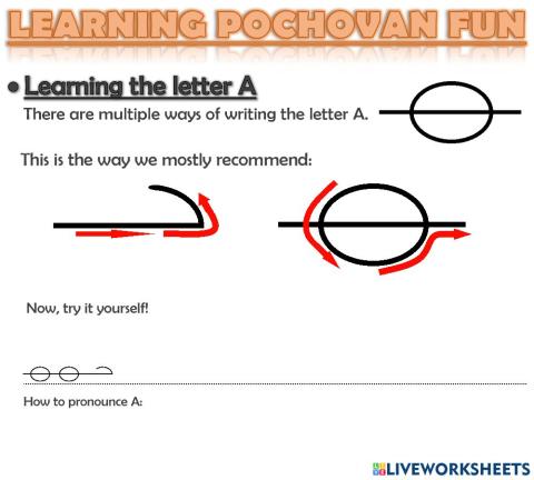Learn Pochovan: 1st letter - A