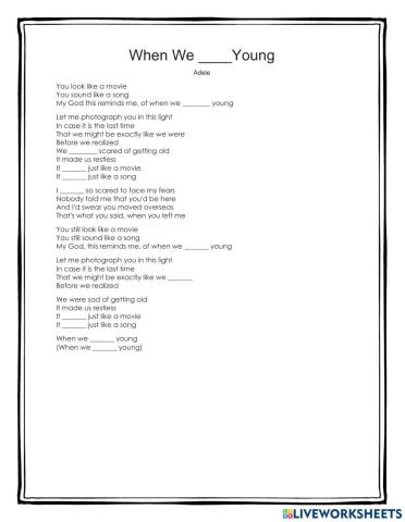 When We Were Young (was-were)