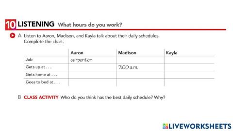 Interchange 1 - listening activity - unit 2
