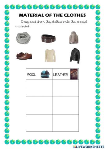 Materials of the clothes