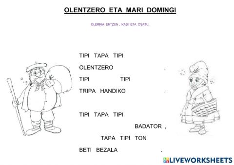 Olentzero eta mari domingi