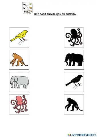 Sombras de animales salvajes