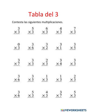 Tabla del 3