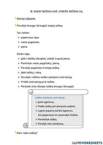 18. NUEIK NEŽINIA KUR, ATNEŠK NEŽINIA KĄ