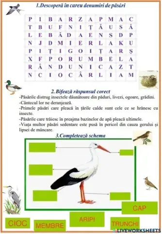 Păsări călătoare și sedentare