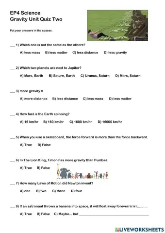 Gravity Quiz