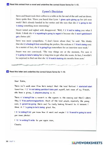 GR7. Future tenses (advanced practice 1).