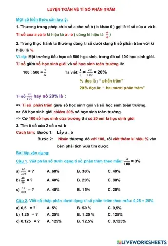 Toán 5 Ti so phan tram