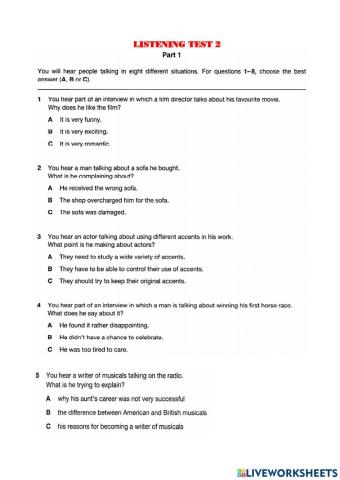 Listening practice 2 fce