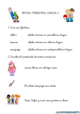 Repaso trimestral Lengua 2
