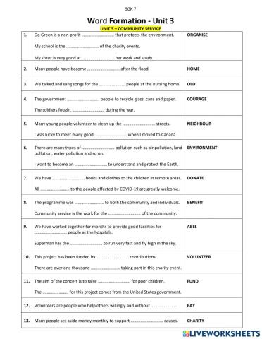 SGK7-Unit 3-Bài tập dạng đúng của từ