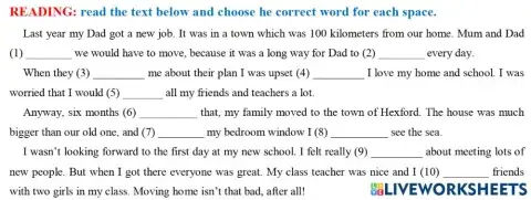 Reading-Fill in the gap