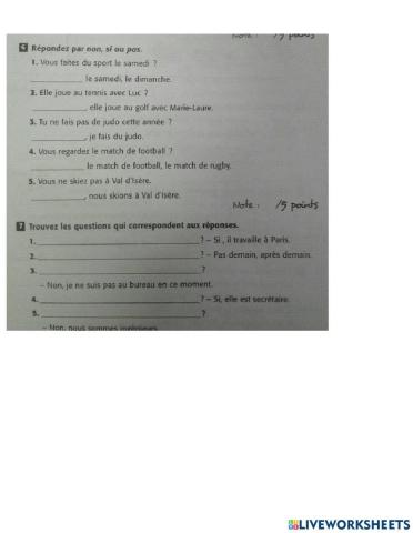 Test a1 grammaire