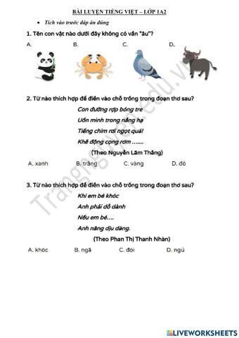 Luyện tập Tiếng Việt