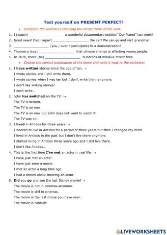 Present perfect-Past simple