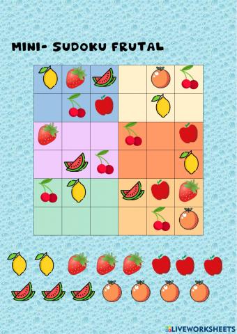 Mini-sudoku frutal