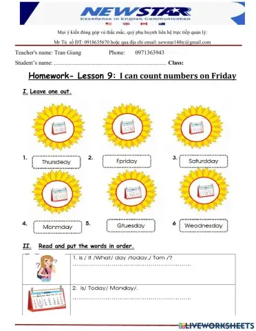 L9. i count numbers on monday