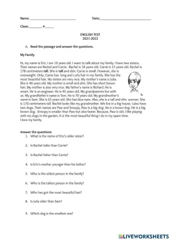 Comparative and Superlative-easy