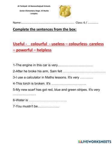 Phonics and spelling suffixes