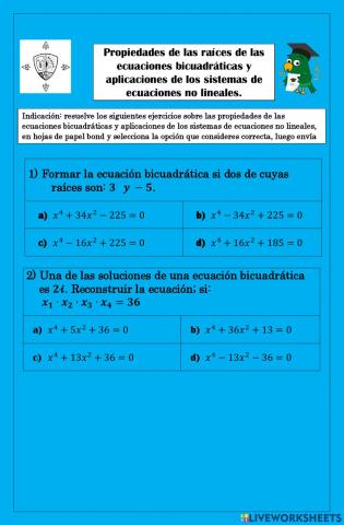 Aplicaciones de las sistemas de ecuaciones no lineales