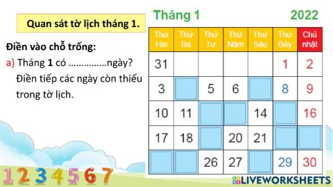 BTT2 - Tuần 15 - Ngày tháng