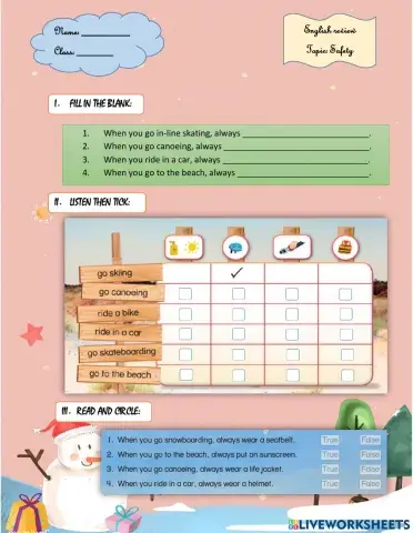 Fun outdoors- Safety