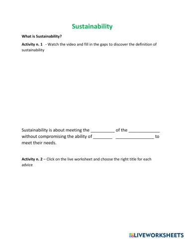 What is Sustainability?