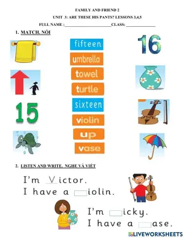 Lớp 2-Unit3- Lessons 3,4,5