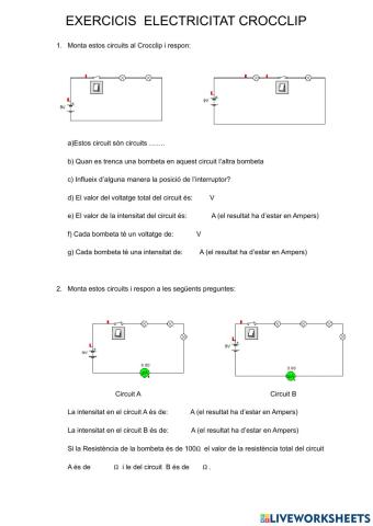 Exercicis d'electricitat amb Crocclips