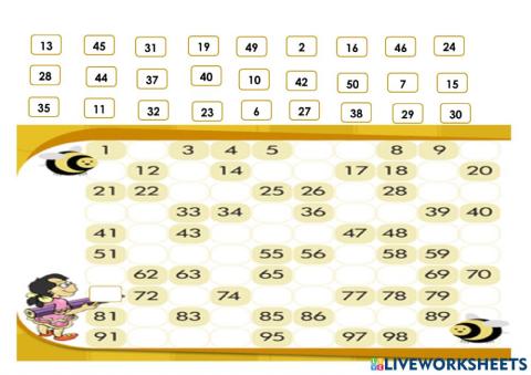 Count from a given number -50