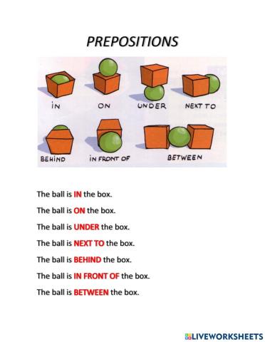Prepositions of place