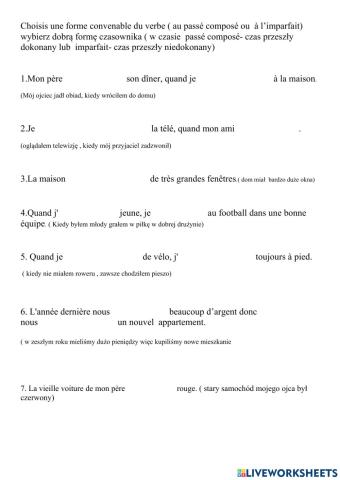 Passe compose , imparfait