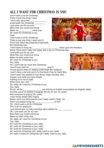 All I want for Christmas is you.