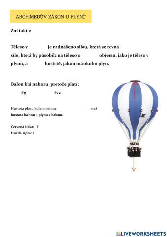 Plyny - Archimedův a Pascalův zákon