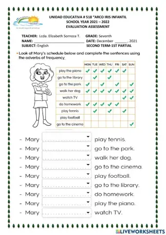 Adverbs and daily routines