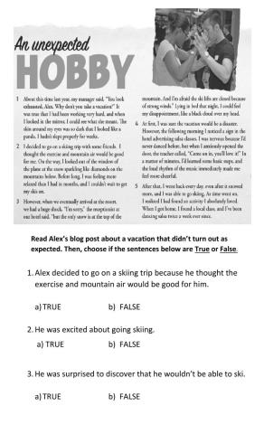 READING AN UNEXPECTED HOBBY