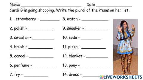 Plurals Review  -s, -es, -ies