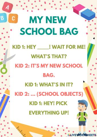 My new school bag
